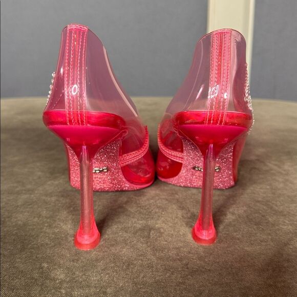 Barbie x ALDO Barbiestessy Collection Pink Translucent Pointed Toe Pumps 8.5 NEW - Picture 8 of 15